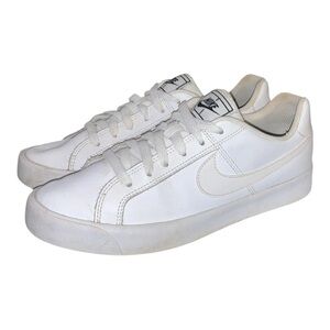Nike Court Royale AC - Triple White Leather Sneakers - Women’s Size 6